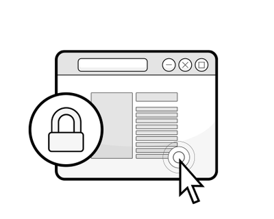 Ikona oznaczjąca bezpieczną stronę internetową zabezpieczoną certyfikatem. 
